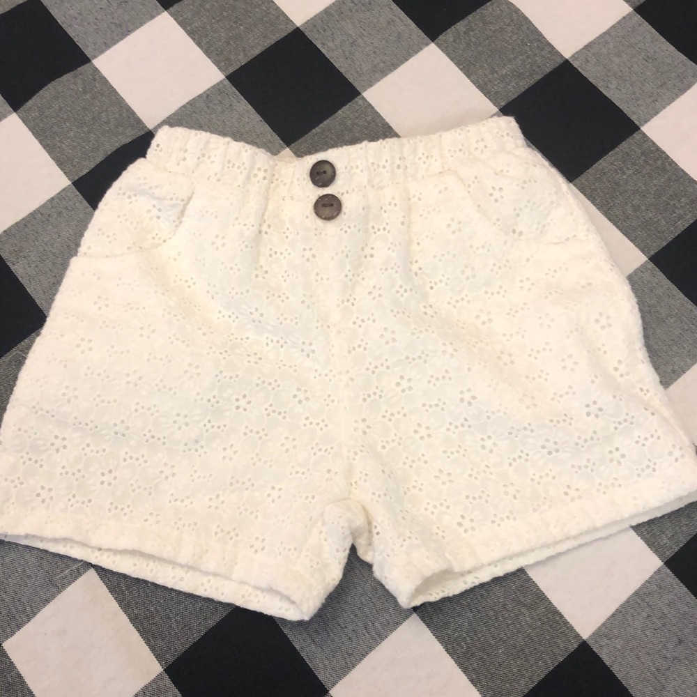 Eyelet white shorts